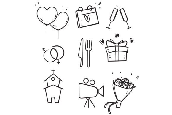 Charming Doodle Wedding Icon Collection: A Designer's Guide