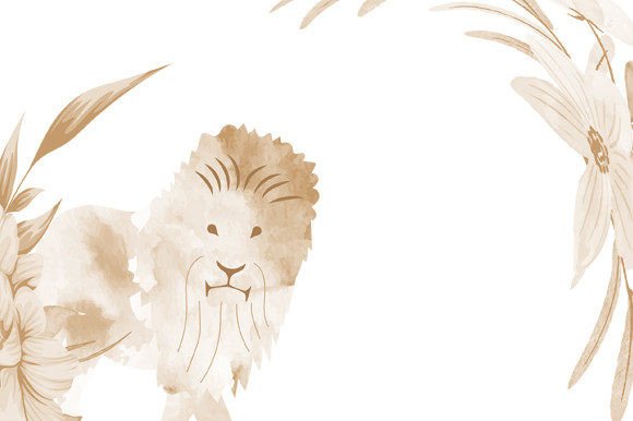 Designing with the King of the Jungle: A Watercolor Lion Wedding Card