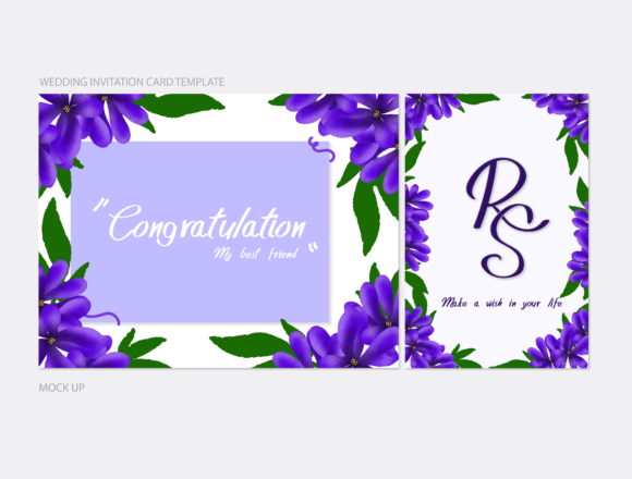 Elegant Purple Floral Graphics for Wedding Invitations
