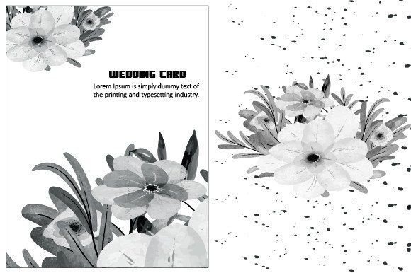 Elegant Wedding Stationery: Watercolor Flower Wedding Card Template