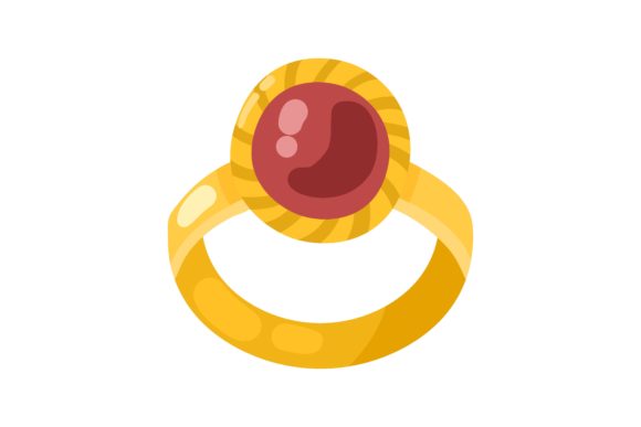 The Charm of Gold Wedding Ring Cartoon Illustrations