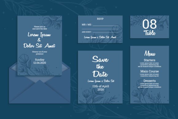 The Organic Elegance of Hand Draw Floral Wedding Invitations
