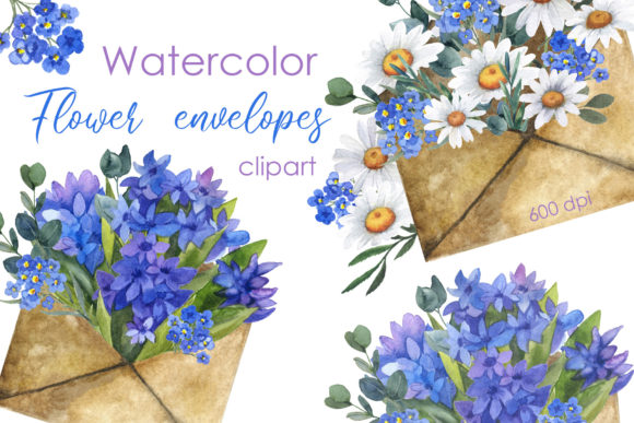 Watercolor Flower Clipart: Wedding Shower Digital Elements