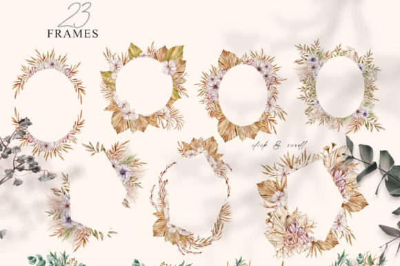 Watercolor Wedding Boho Frames Clipart: A Designer's Toolkit